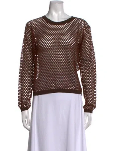 Pre-owned Saint Art Patterned Crew Neck Top W/ Tags In Brown