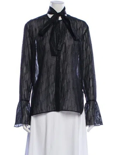 Pre-owned Saint Art Printed Tie Neck Blouse W/ Tags In Multi