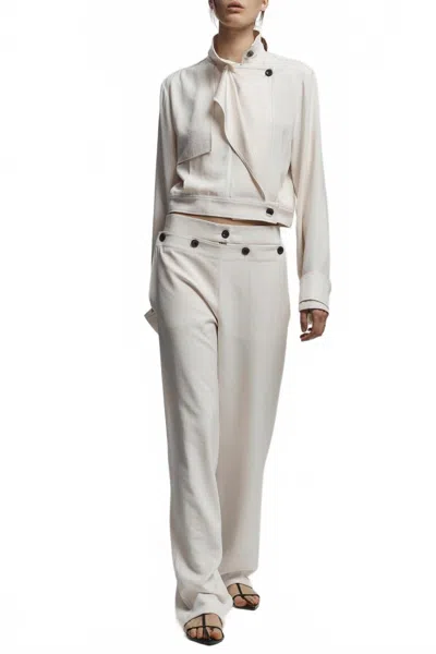 Saint Art Royce Sailor Pants In Ivory In Gray