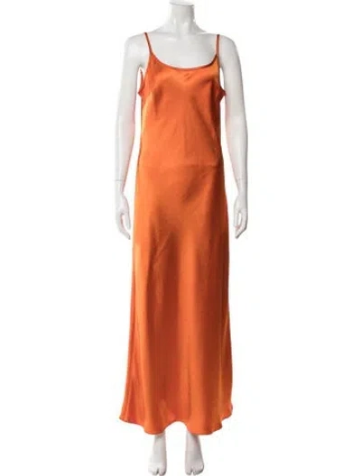 Pre-owned Saint Art Scoop Neck Long Dress In Orange