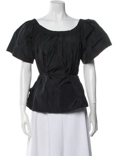 Pre-owned Saint Art Scoop Neck Short Sleeve Top In Black