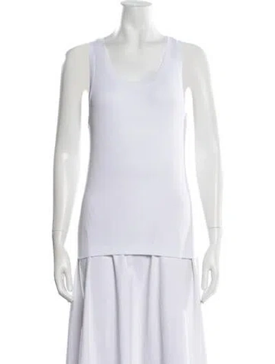 Pre-owned Saint Art Scoop Neck Sleeveless Top In White
