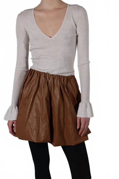Saint Art Sean Bubble Skirt In Cognac In Brown