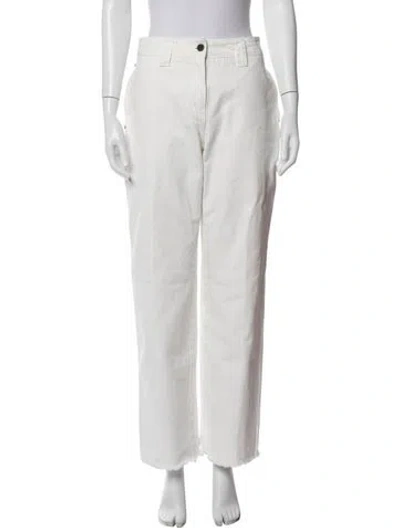 Pre-owned Saint Art Straight Leg Pants In White