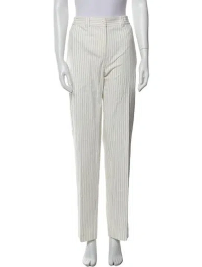 Pre-owned Saint Art Striped Straight Leg Pants In White
