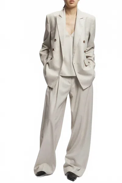 Saint Art Sullivan Double-breasted Blazer In Oatmeal In White