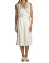Saint Art Sylas Silk Wrap Dress In Ivory In White
