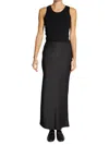 Saint Art Talia Charmeuse Maxi Skirt In Black In Black