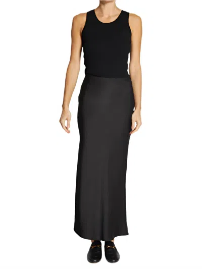 Saint Art Talia Charmeuse Maxi Skirt In Black