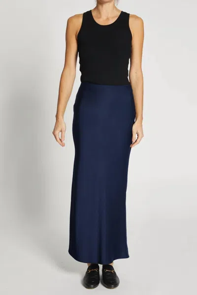 Saint Art Talia Charmeuse Maxi Skirt In Midnight