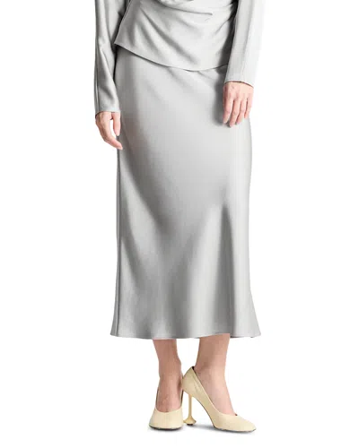 Saint Art Talia Charmeuse Maxi Skirt In Gray