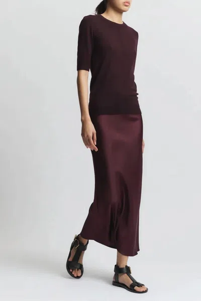 Saint Art Talia Midi Skirt In Grape In Burgundy