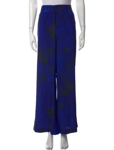 Pre-owned Saint Art Tie-dye Print Wide Leg Pants In Blue