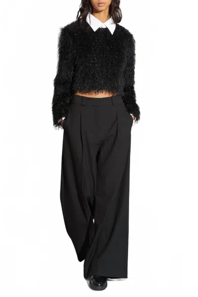 Saint Art Tiffany Mid-waisted Wide Leg Trouser In Black