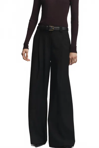Saint Art Tiffany Mid-waisted Wide Leg Trouser In Black
