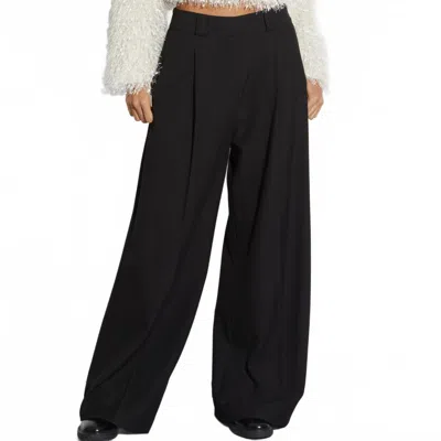 Saint Art Tiffany Mid-waisted Wide Leg Trouser In Black