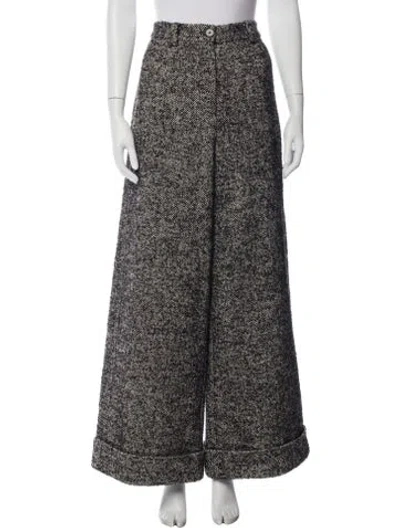 Pre-owned Saint Art Tweed Pattern Wide Leg Pants W/ Tags In Neutrals