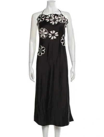Pre-owned Saint Art Virgin Wool Midi Length Dress In Black