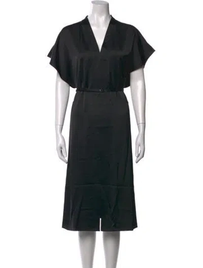 Pre-owned Saint Art V-neck Midi Length Dress In Black