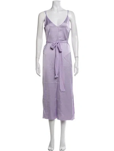Pre-owned Saint Art V-neck Midi Length Dress In Purple
