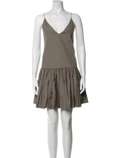 Pre-owned Saint Art V-neck Mini Dress In Grey