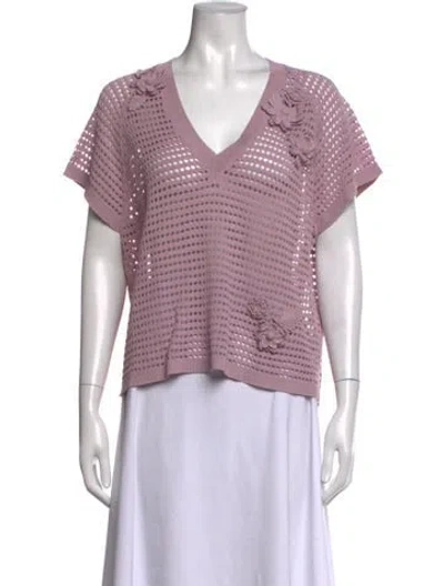 Pre-owned Saint Art V-neck Short Sleeve Top W/ Tags In Purple