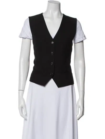 Pre-owned Saint Art V-neck Sleeveless Top In Black