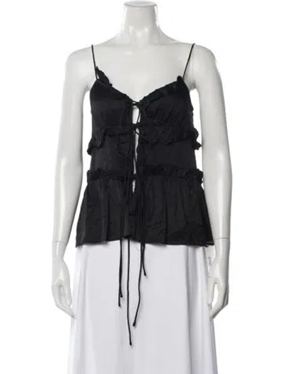 Pre-owned Saint Art V-neck Sleeveless Top In Black