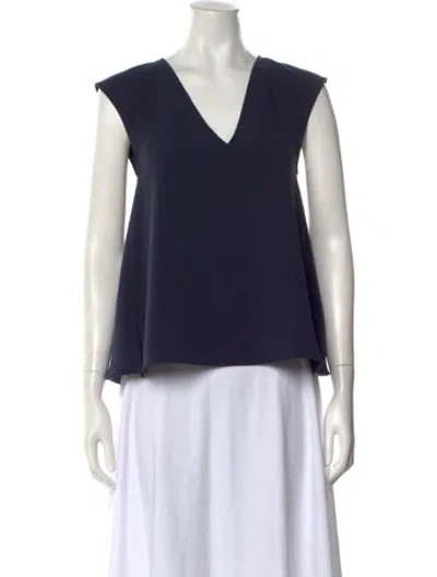 Pre-owned Saint Art V-neck Sleeveless Top In Blue