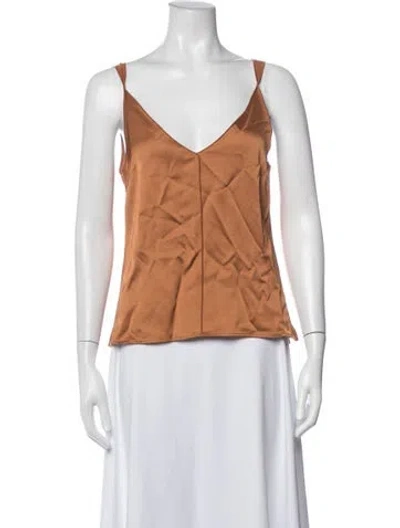 Pre-owned Saint Art V-neck Sleeveless Top W/ Tags In Brown