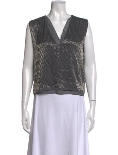 Pre-owned Saint Art V-neck Sleeveless Top W/ Tags In Grey