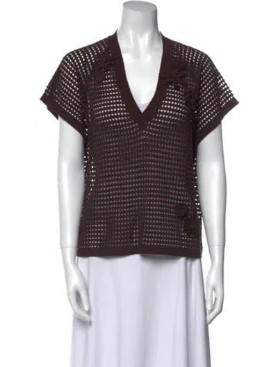 Pre-owned Saint Art V-neck Sweater In Brown