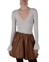 Saint Art Watson Wool Ruffle Knit Sweater In Gray