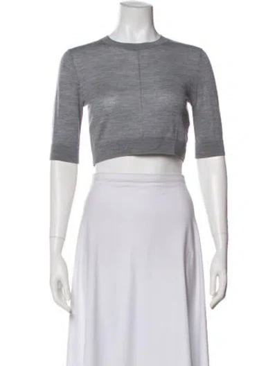 Pre-owned Saint Art Wool Crew Neck Crop Top In Gray