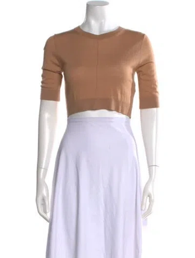 Pre-owned Saint Art Wool Crew Neck Crop Top W/ Tags In Neutral