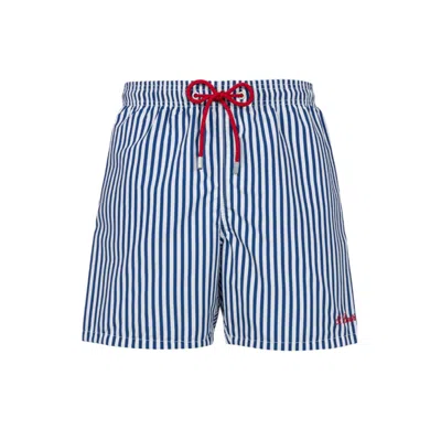 Saint Barth - White/blue Sea Boxer Gusavia