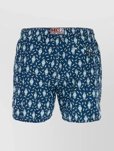 Saint Barth All-over Print Swim Shorts With Elastic Waistband In Neutral
