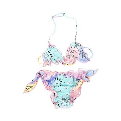 Saint Barth Bandana Bikini Kids In Multi
