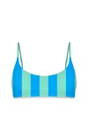 Saint Barth Bralette Swimsuit With Black Bandanna Print In Stripes Pop V 3256