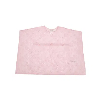 Saint Barth Broderie Anglaise Kaftan Mini Dress Kids In Pink