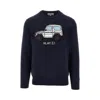 Saint Barth Cashmere-blend Sweater With Inlay In Blue