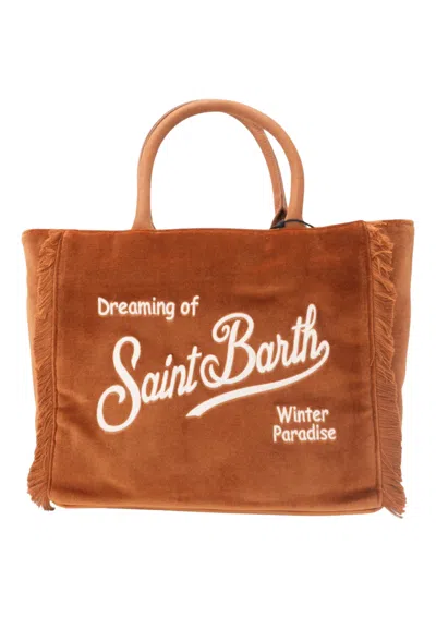 Saint Barth Colette Velvet Woman  18 Emb In Brown