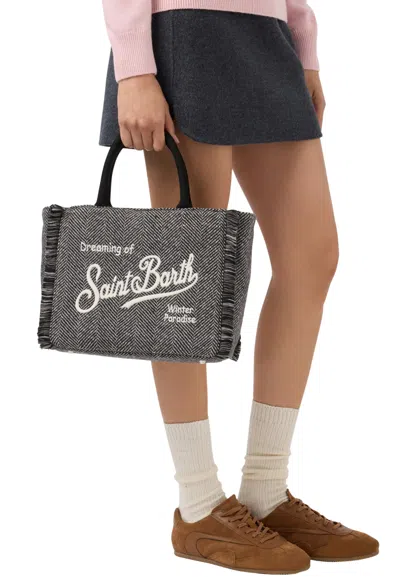 Saint Barth Colette Wool Herringbone Woman  0015 Emb In Black