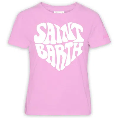 Saint Barth Cotton Crew Neck T-shirt In Heart Sb 23