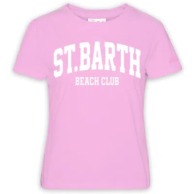 Saint Barth Cotton Crew Neck T-shirt In Sb Beach Club 23