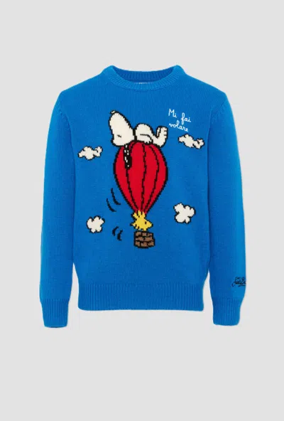 Saint Barth Kids' Douglas Sweater With Snoopy Baby Blue In Other