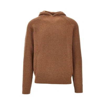 Saint Barth Erino Wool Hooded Sweater In Brown