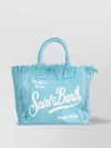 Saint Barth Fringed Top Handle Shoulder Bag In Blue