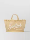 Saint Barth Fringed Top Handle Shoulder Bag In Neutral