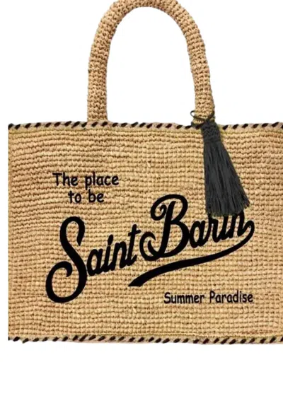 Saint Barth Great Vanity In The Woman  Edge And Black Writing In Beige